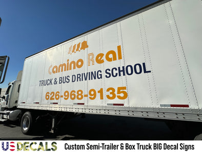 large trailer box decal signs