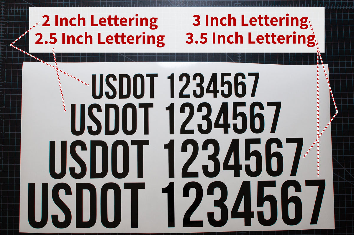 Oracal USDOT Vinyl Decal Set – 2 Pieces, Choose Black Or White, Gloss Or Matte (Various Sizes)