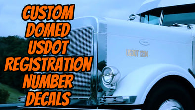Custom Domed USDOT Registration Number Decal Sticker Lettering | Raised 3D USDOT Number Decals
