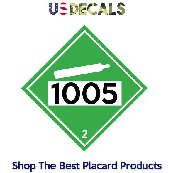 Hazard Class 2: Non-Flammable Gas UN # 1005 Placard Sign