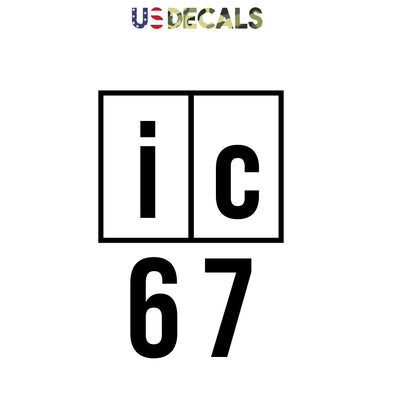 iC 67 Shipping Container Number Decal Sticker