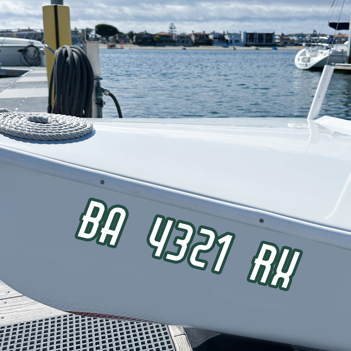 Two Color Custom Boat Registration Number Regulation Decal Sticker Let US Decals