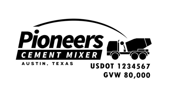 Cement Mixer Company Truck Decal, 2 Pack