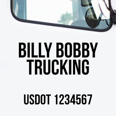 Business name decal with usdot number