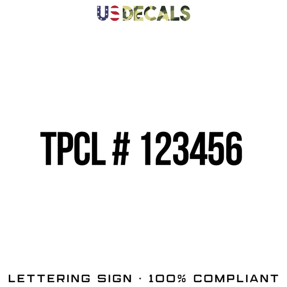 Texas Pest Control License #  TPCL # 123456 Number Decal Sticker, 2 Pack