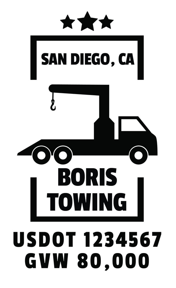 Towing Company Truck Decal, 2 Pack