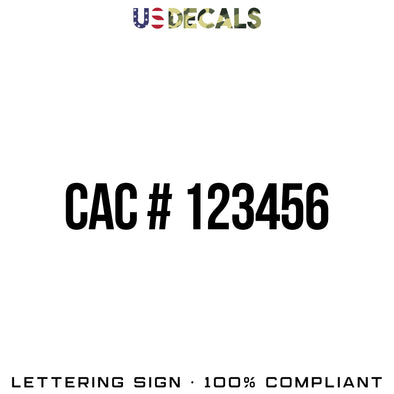 Florida CAC Air Conditioning CAC # 123456 Number Decal Sticker, 2 Pack