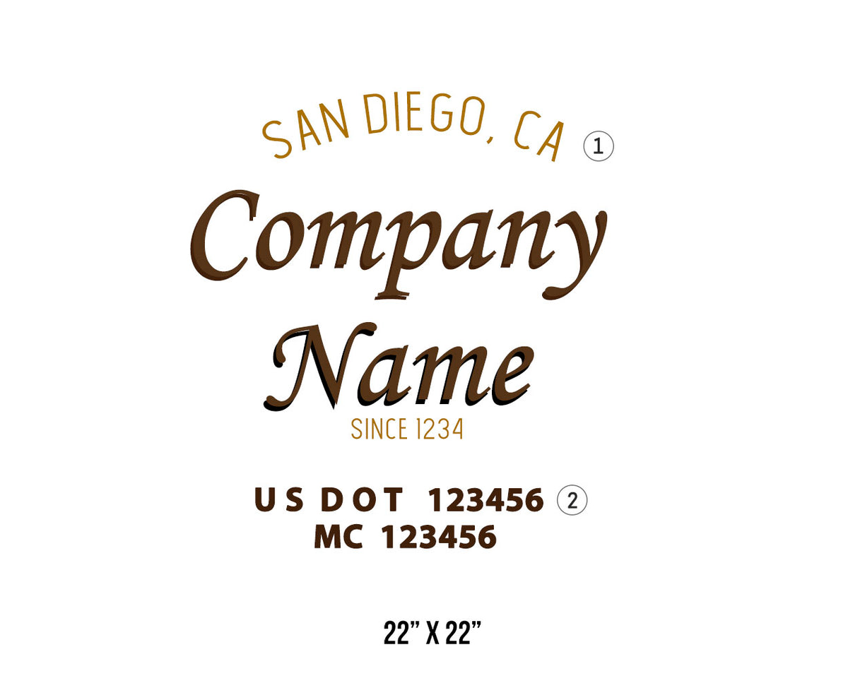Old School Style Company Name Truck Decal USDOT 2 Pack US Decals old-school-style-company-name-truck-decal-usdot-2-pack-us-decals