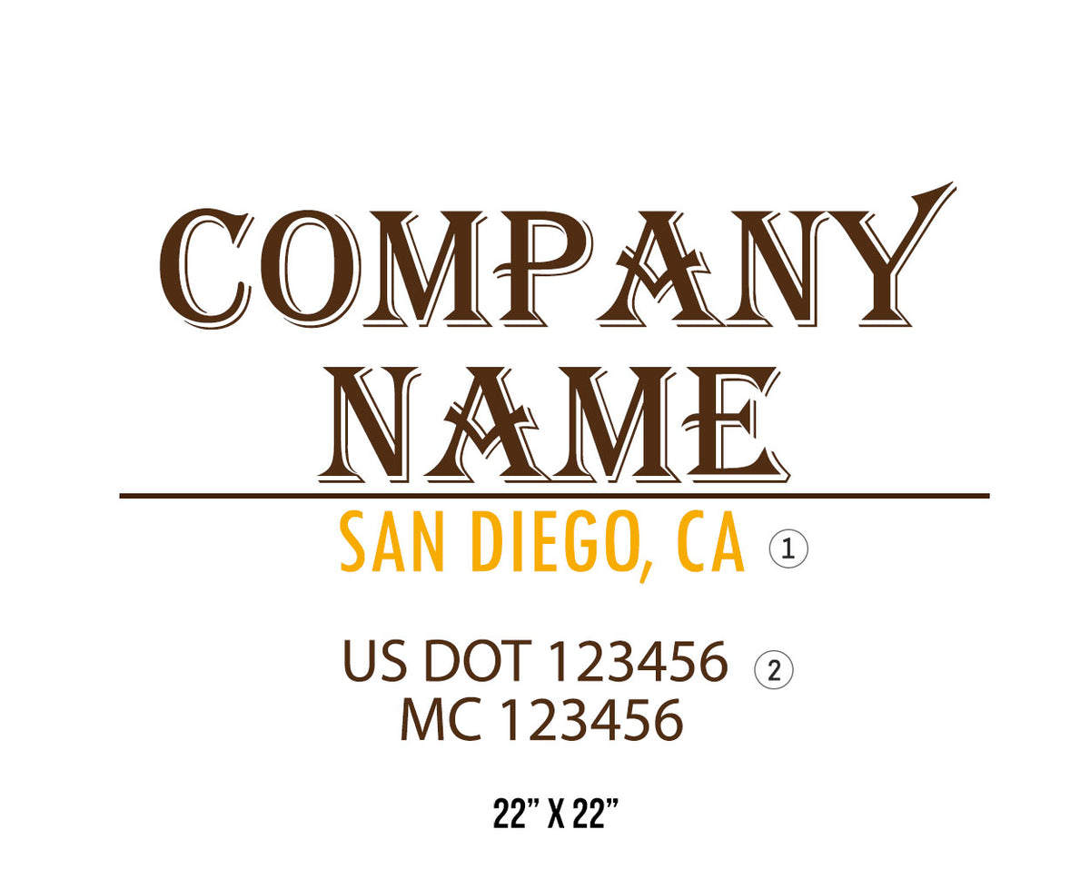 Old School Style Company Name Truck Decal USDOT 2 Pack US Decals old-school-style-company-name-truck-decal-usdot-2-pack-us-decals