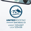 Roofing or Construction Company Truck Decal