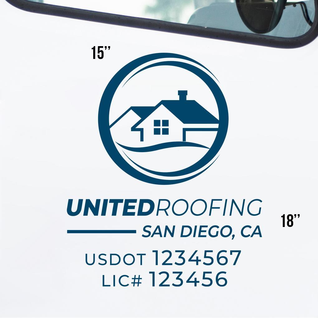 Roofing Company Truck Decal, 2 Pack US Decals