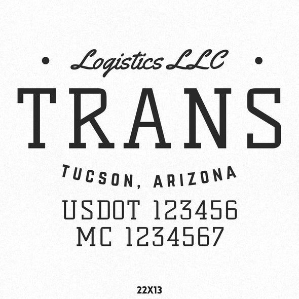 trucking company name with usdot mc decal sticker