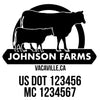 company name farm, cattle, banner and US DOT