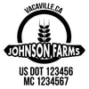 company name farm, grain, circle and US DOT