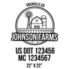 company name farm, barn, windmill and US DOT