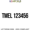 TMEL number decal