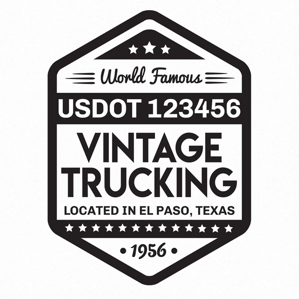 trucking company truck decal with usdot