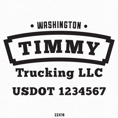 company name truck door decal with usdot number