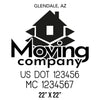 company name moving box house US DOT