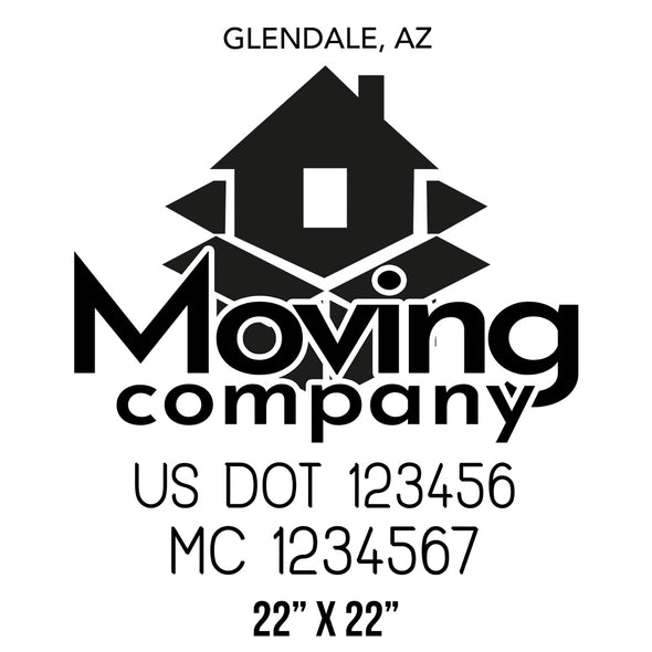 company name moving box house US DOT
