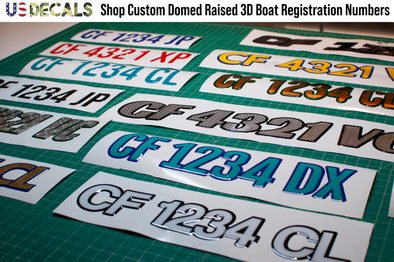Shop Custom Raised Domed 3D Boat Registration Numbers & Letters