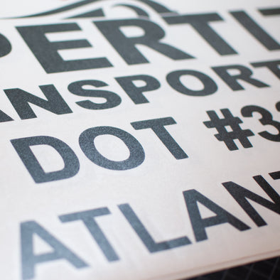 Examples of Professional USDOT Lettering Sticker Decals