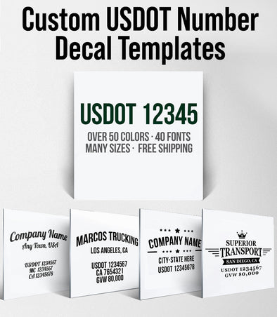 custom usdot number decal templates