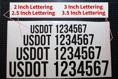 example of different usdot number sizes