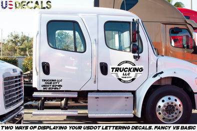 basic vs fancy usdot truck lettering