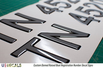 Custom Made Domed Raised Boat Registration Numbers For Style & Compliance