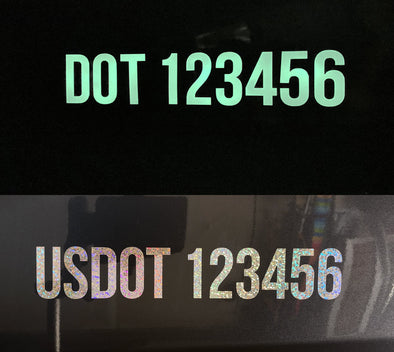 USDOT DECAL STICKER GLOW IN THE DARK AND HOLOGRAPHIC