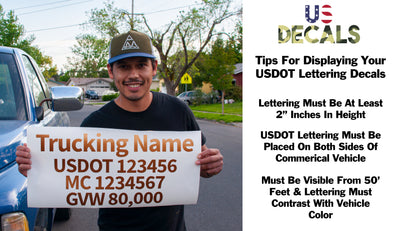 Tips For Displaying Your USDOT Lettering Decal Stickers