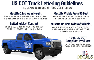 us dot truck lettering guidelines decal sticker