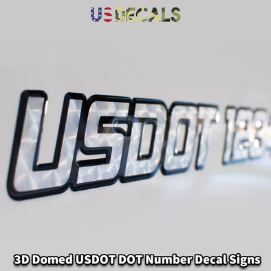 3d domed usdot number decal