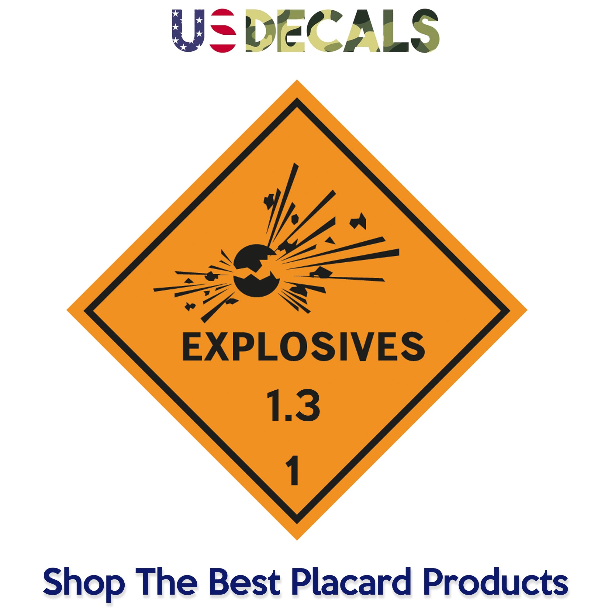 Hazard Class 1: Explosive 1.3 Placard Sign – US Decals