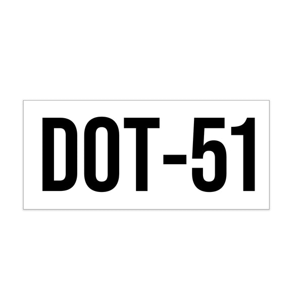 ISO Tank DOT-51 Decal Sticker Label Sign