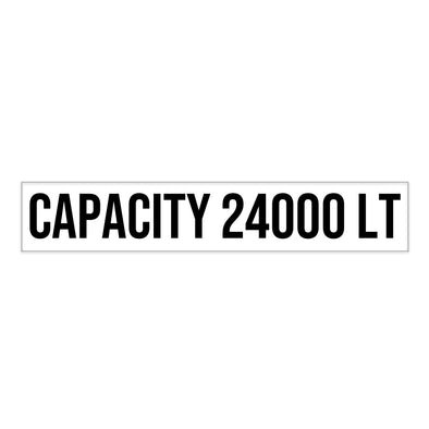 ISO Tank Capacity 24000 Liter Decal Sticker Label Sign