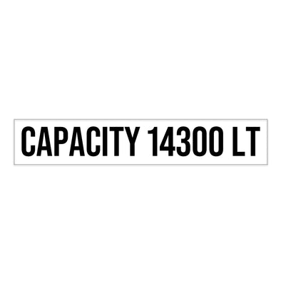 ISO Tank Capacity 14300 Liter Decal Sticker Label Sign