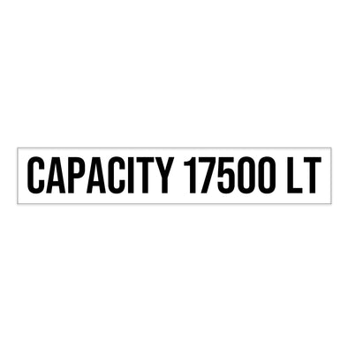 ISO Tank Capacity 17500 Liter Decal Sticker Label Sign