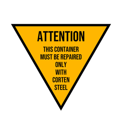 Attention This Container Must Be Repaired Only With Corten Steel Label Decal Sticker For Shipping Contianers