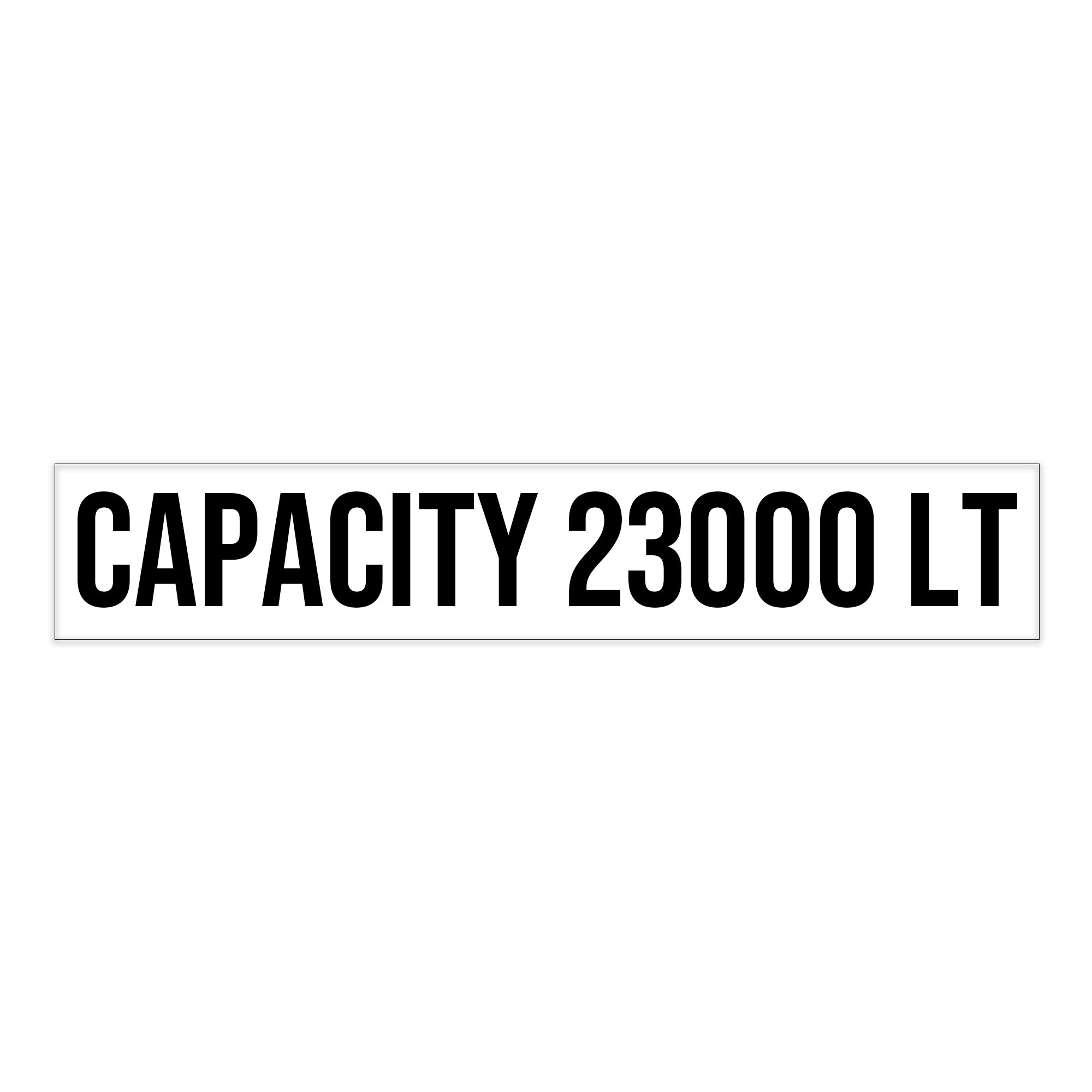 Setting Capacity Sticker ISO Tank Capacity 23000 Liter Decal Sticker Label Sign – US Decals