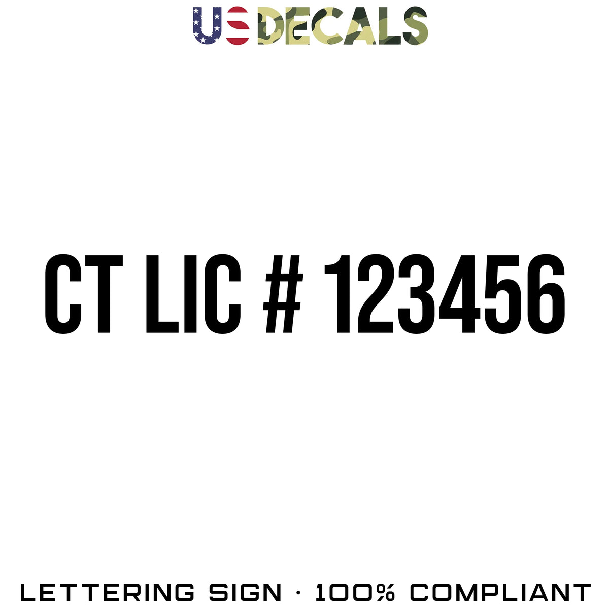 CT LIC # Number Decal Sticker Sign, 2 Pack – US Decals