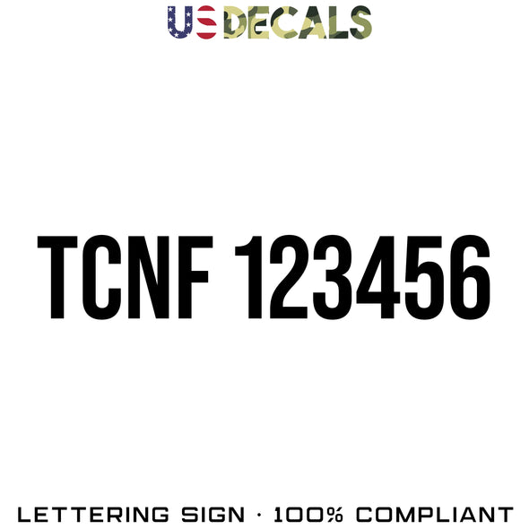 TCNF Number Decal Sticker, 2 Pack