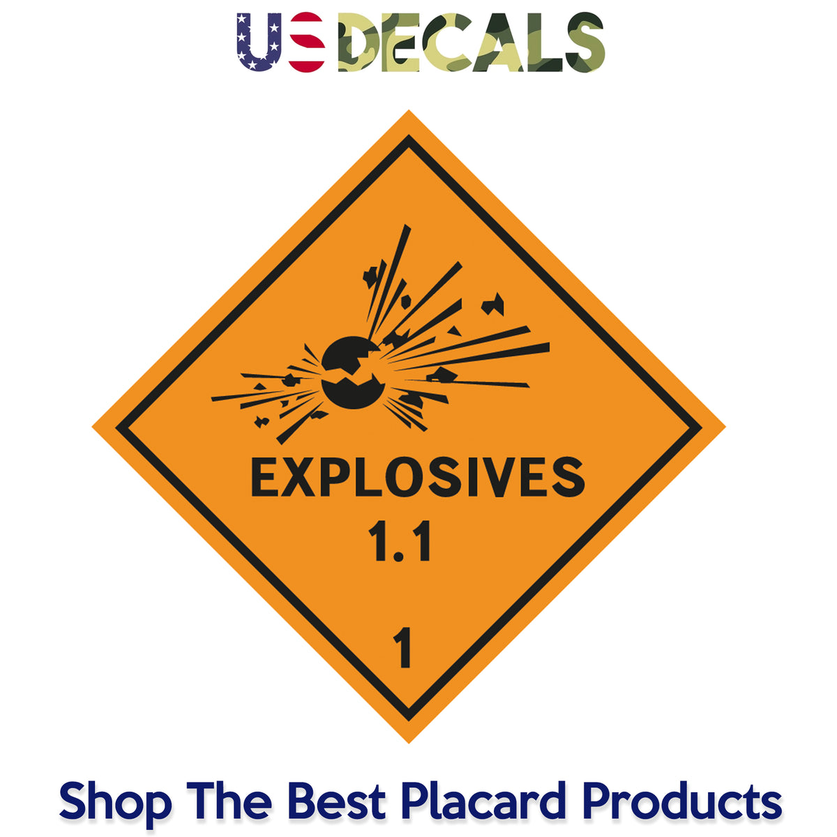 Hazard Class 1: Explosive 1.1 Placard Sign – US Decals