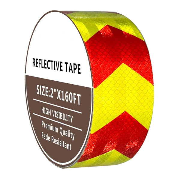 DOT Reflector Red & Yellow | Reflective Tape 2" Roll Waterproof Safety Caution Warning Tape for Trailer Trucks