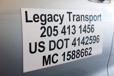 magnetic truck door decal sign