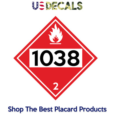 Hazard Class 2: Flammable Gas UN # 1038 Placard Sign
