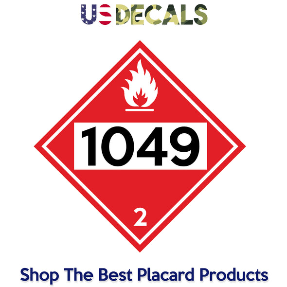 Hazard Class 2: Flammable Gas UN # 1049 Placard Sign