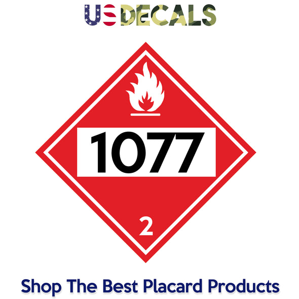 Hazard Class 2: Flammable Gas UN # 1077 Placard Sign