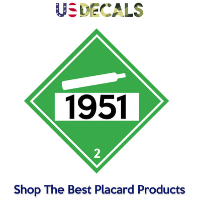 Hazard Class 2: Non-Flammable Gas UN # 1951 Placard Sign